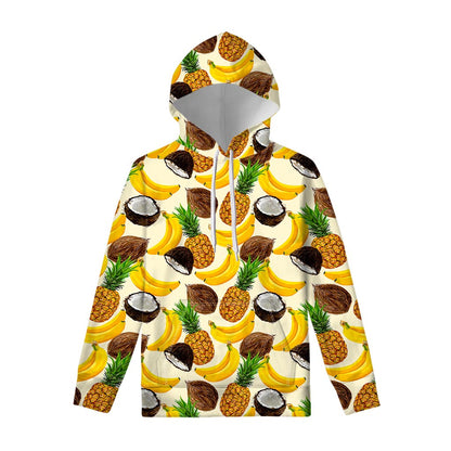 Tropical Fruits Pattern Print Pullover Hoodie