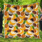 Tropical Fruits Pattern Print Quilt