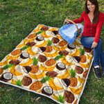 Tropical Fruits Pattern Print Quilt