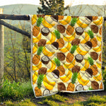 Tropical Fruits Pattern Print Quilt