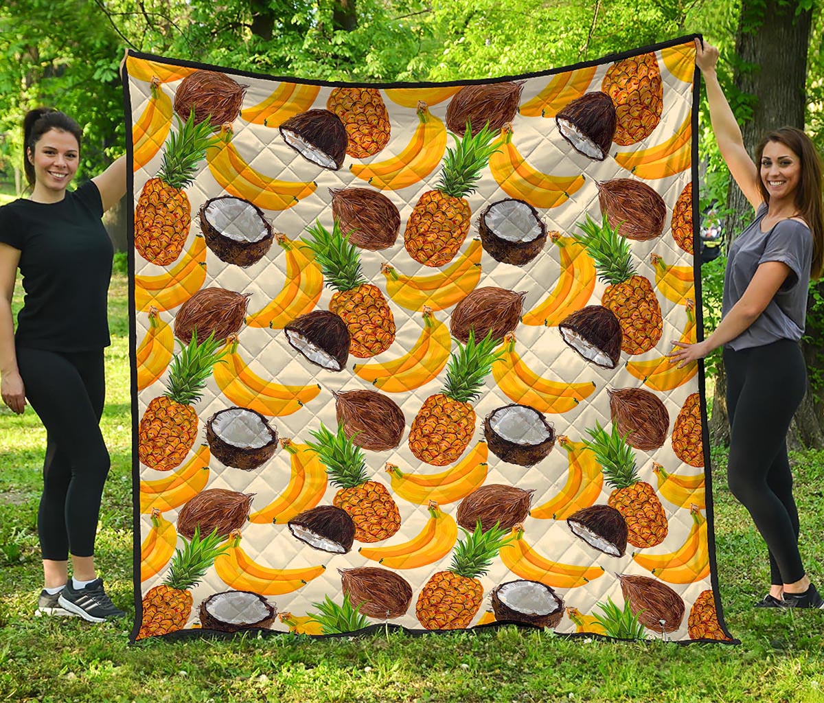 Tropical Fruits Pattern Print Quilt