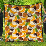 Tropical Fruits Pattern Print Quilt