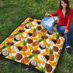 Tropical Fruits Pattern Print Quilt