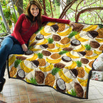 Tropical Fruits Pattern Print Quilt