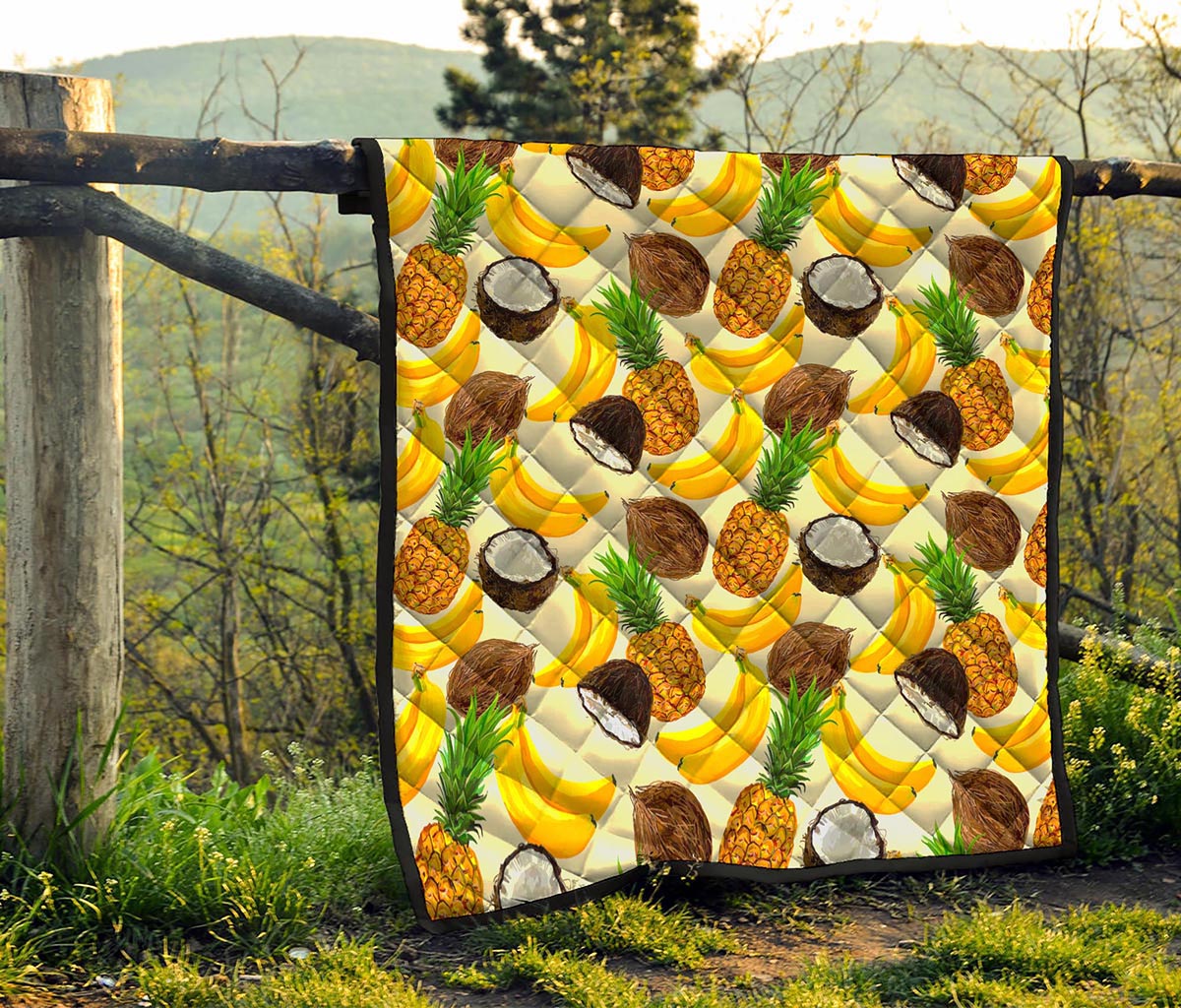 Tropical Fruits Pattern Print Quilt