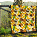 Tropical Fruits Pattern Print Quilt