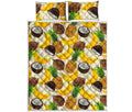 Tropical Fruits Pattern Print Quilt Bed Set