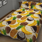 Tropical Fruits Pattern Print Quilt Bed Set