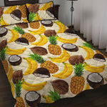 Tropical Fruits Pattern Print Quilt Bed Set