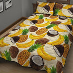 Tropical Fruits Pattern Print Quilt Bed Set