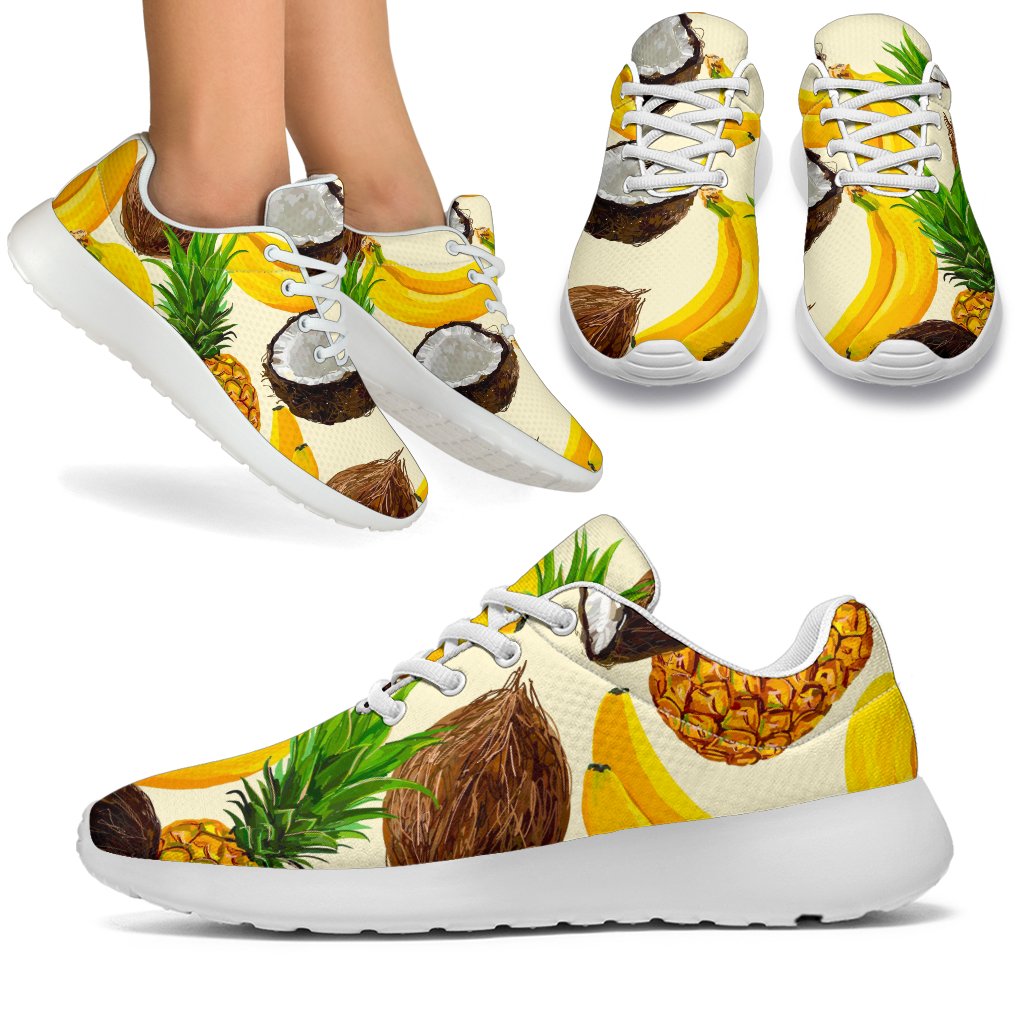 Tropical Fruits Pattern Print Sport Shoes GearFrost