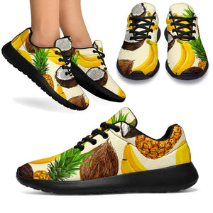 Tropical Fruits Pattern Print Sport Shoes GearFrost