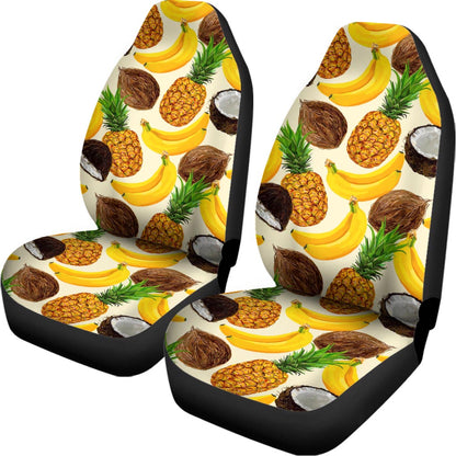 Tropical Fruits Pattern Print Universal Fit Car Seat Covers