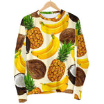 Tropical Fruits Pattern Print Women's Crewneck Sweatshirt GearFrost