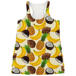 Tropical Fruits Pattern Print Women's Racerback Tank Top