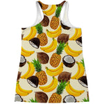Tropical Fruits Pattern Print Women's Racerback Tank Top