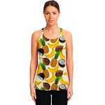 Tropical Fruits Pattern Print Women's Racerback Tank Top