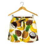 Tropical Fruits Pattern Print Women's Shorts