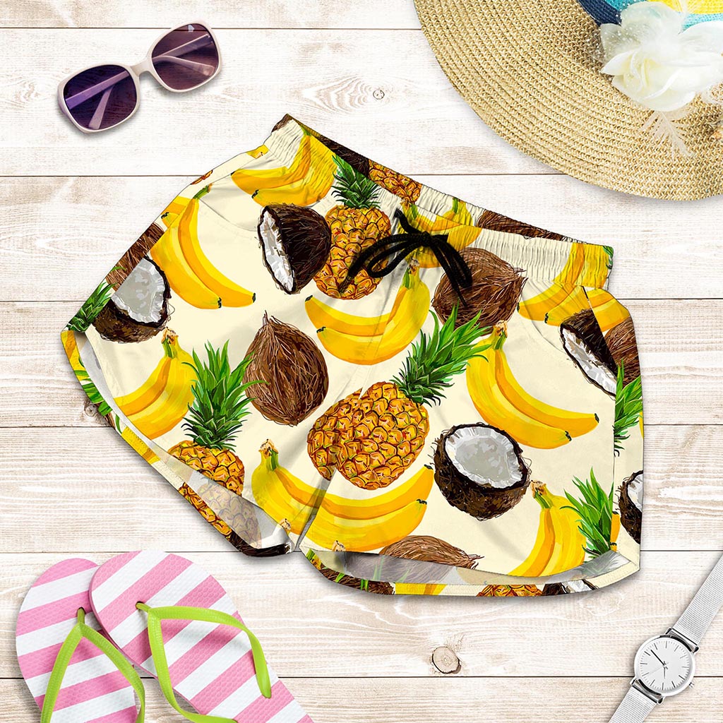 Tropical Fruits Pattern Print Women's Shorts