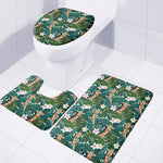 Tropical Giraffe Pattern Print 3 Piece Bath Mat Set
