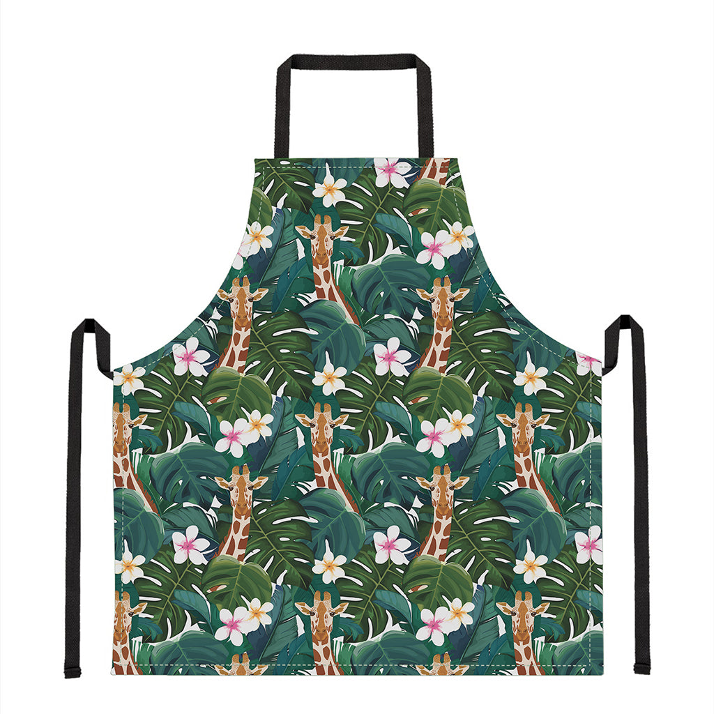 Tropical Giraffe Pattern Print Apron