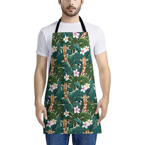 Tropical Giraffe Pattern Print Apron