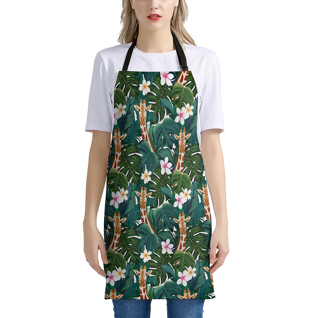 Tropical Giraffe Pattern Print Apron