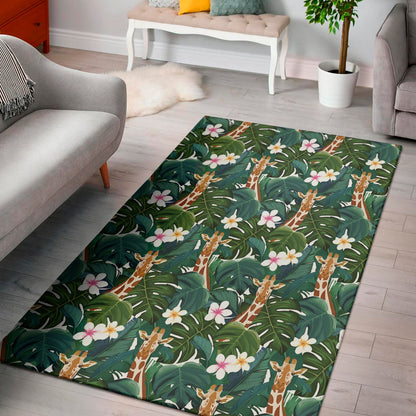 Tropical Giraffe Pattern Print Area Rug