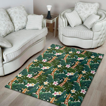 Tropical Giraffe Pattern Print Area Rug