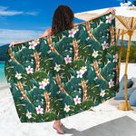 Tropical Giraffe Pattern Print Beach Sarong Wrap
