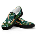 Tropical Giraffe Pattern Print Black Slip On Sneakers