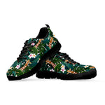 Tropical Giraffe Pattern Print Black Sneakers