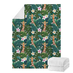 Tropical Giraffe Pattern Print Blanket