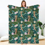 Tropical Giraffe Pattern Print Blanket