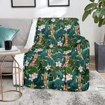 Tropical Giraffe Pattern Print Blanket