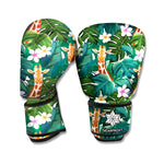 Tropical Giraffe Pattern Print Boxing Gloves