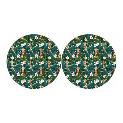 Tropical Giraffe Pattern Print Car Coasters