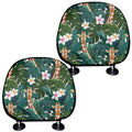 Tropical Giraffe Pattern Print Car Headrest Covers