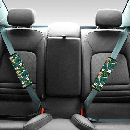 Tropical Giraffe Pattern Print Car Seat Belt Covers