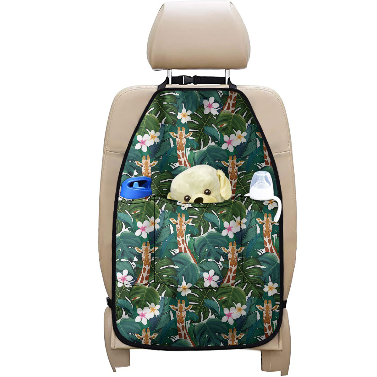 Tropical Giraffe Pattern Print Car Seat Organizers