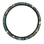 Tropical Giraffe Pattern Print Car Steering Wheel Cover
