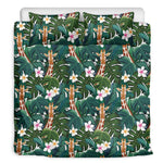 Tropical Giraffe Pattern Print Duvet Cover Bedding Set
