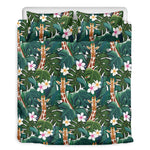 Tropical Giraffe Pattern Print Duvet Cover Bedding Set