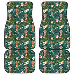 Tropical Giraffe Pattern Print Front and Back Car Floor Mats