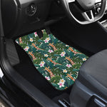 Tropical Giraffe Pattern Print Front and Back Car Floor Mats
