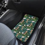 Tropical Giraffe Pattern Print Front and Back Car Floor Mats