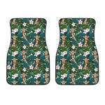 Tropical Giraffe Pattern Print Front Car Floor Mats