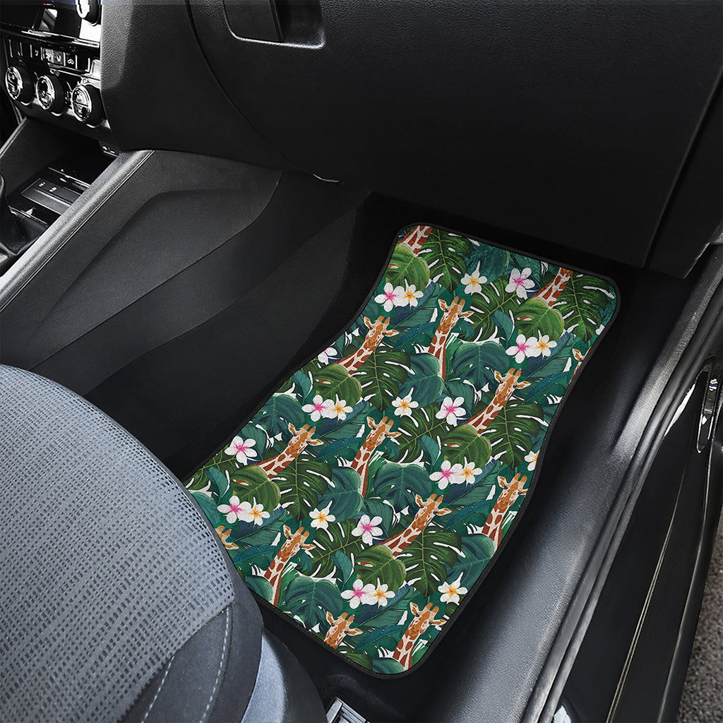 Tropical Giraffe Pattern Print Front Car Floor Mats