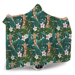 Tropical Giraffe Pattern Print Hooded Blanket