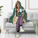 Tropical Giraffe Pattern Print Hooded Blanket